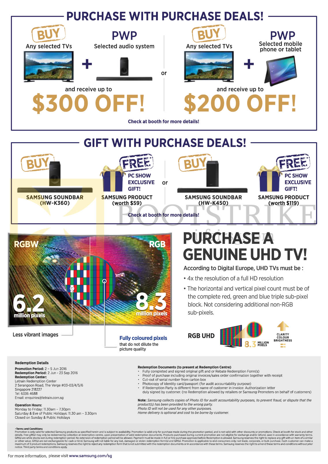 PC SHOW 2016 price list image brochure of Samsung TVs (No Prices) Purchase With Purchase Deals, Gift With Purchase Deals