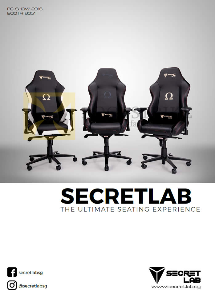 PC SHOW 2016 price list image brochure of Secret Lab Chairs Cover