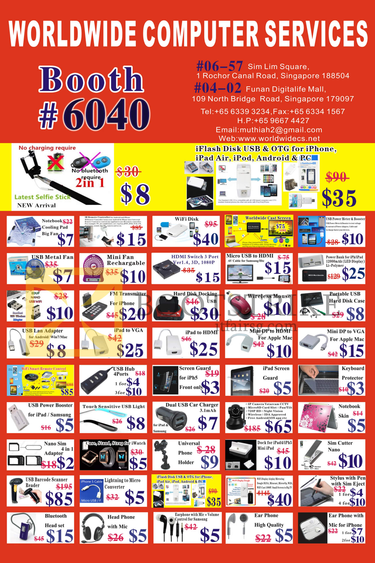 PC SHOW 2016 price list image brochure of Worldwide Computer Services Featured Offers, Accessories, USB, Cables, Charges, Adapters, Earphones