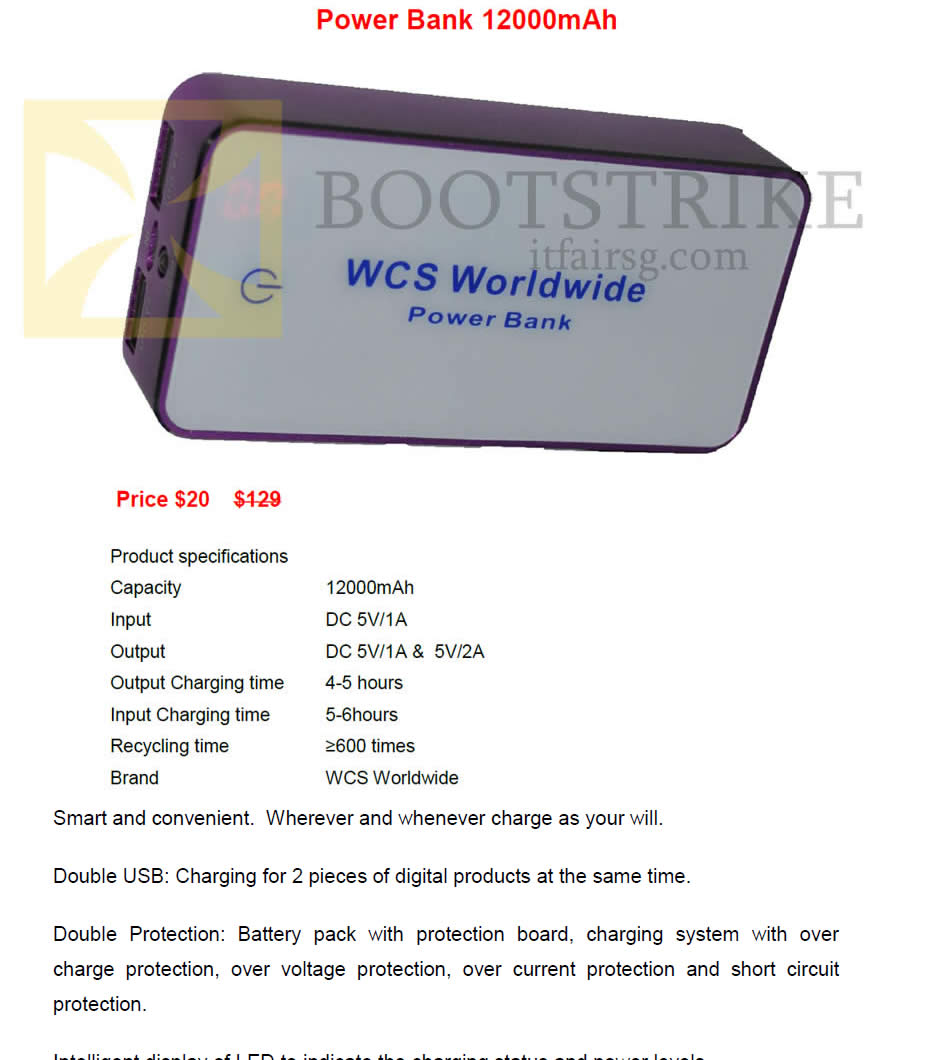 PC SHOW 2016 price list image brochure of Worldwide Computer Services Power Bank 12000mah