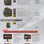 Gaming Desktops, Tablets, Monitors, Predator G3-710, G6-710, GT-810, XB271HU, XB281HK