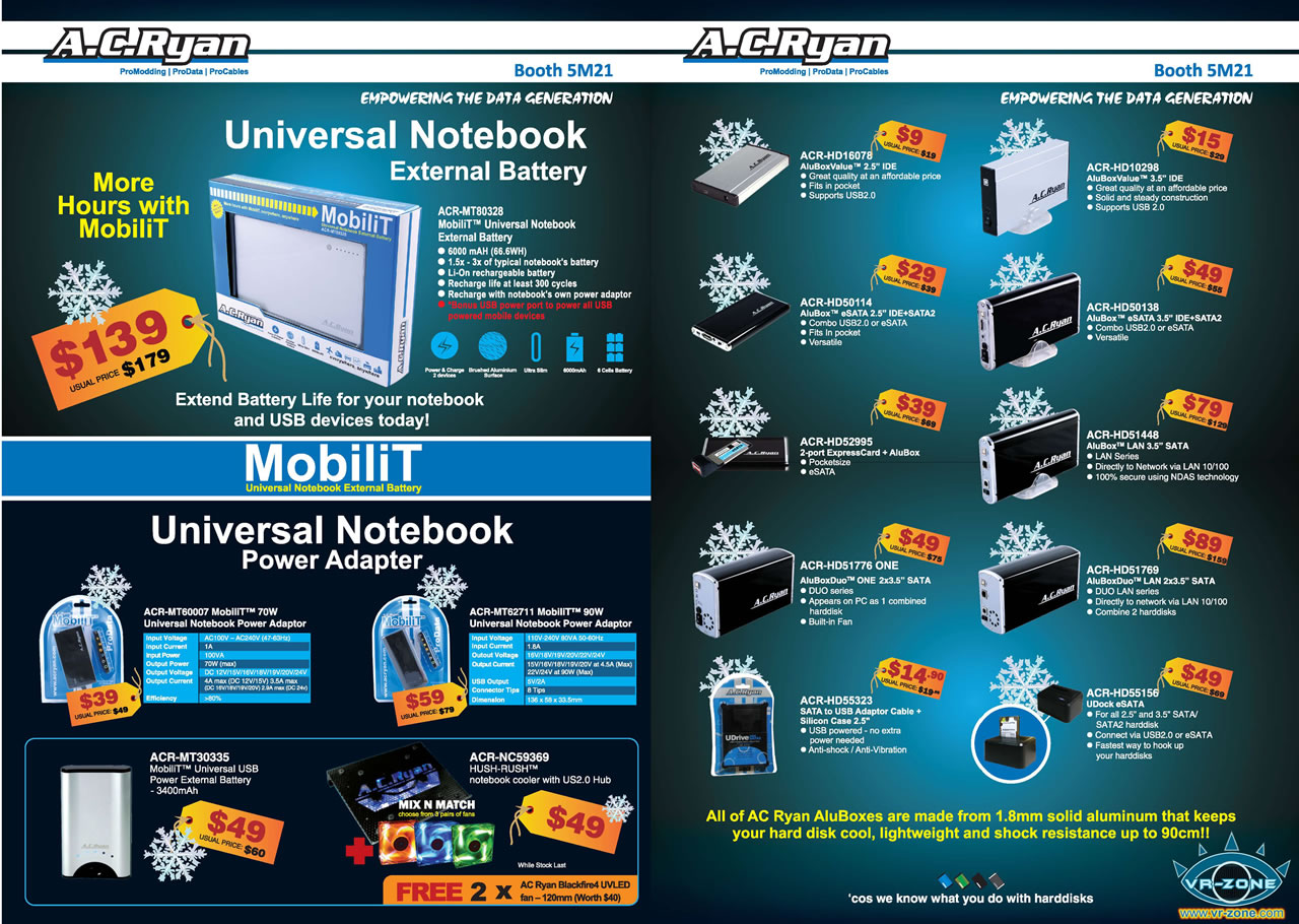 Sitex 2008 price list image brochure of AC Ryan SITEX 2