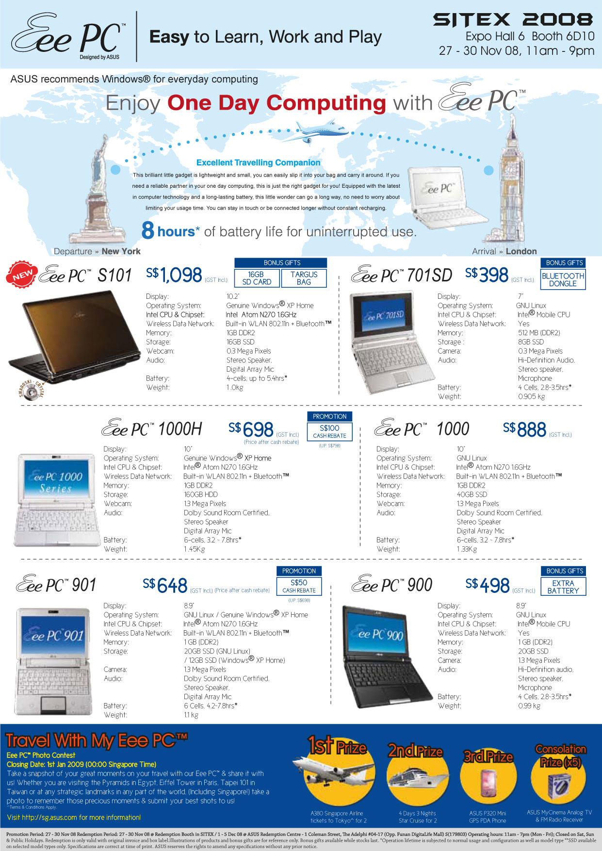 Sitex 2008 price list image brochure of ASUS EEEPC SITEX08