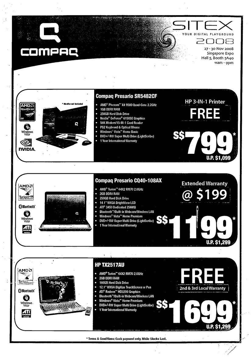 Sitex 2008 price list image brochure of Compaq Presario 01 Page 1 - Vr-zone Tclong