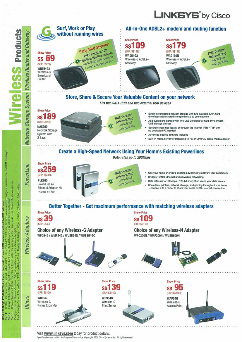 Sitex 2008 price list image brochure of Linksys Page 2 - Vr-zone Tclong