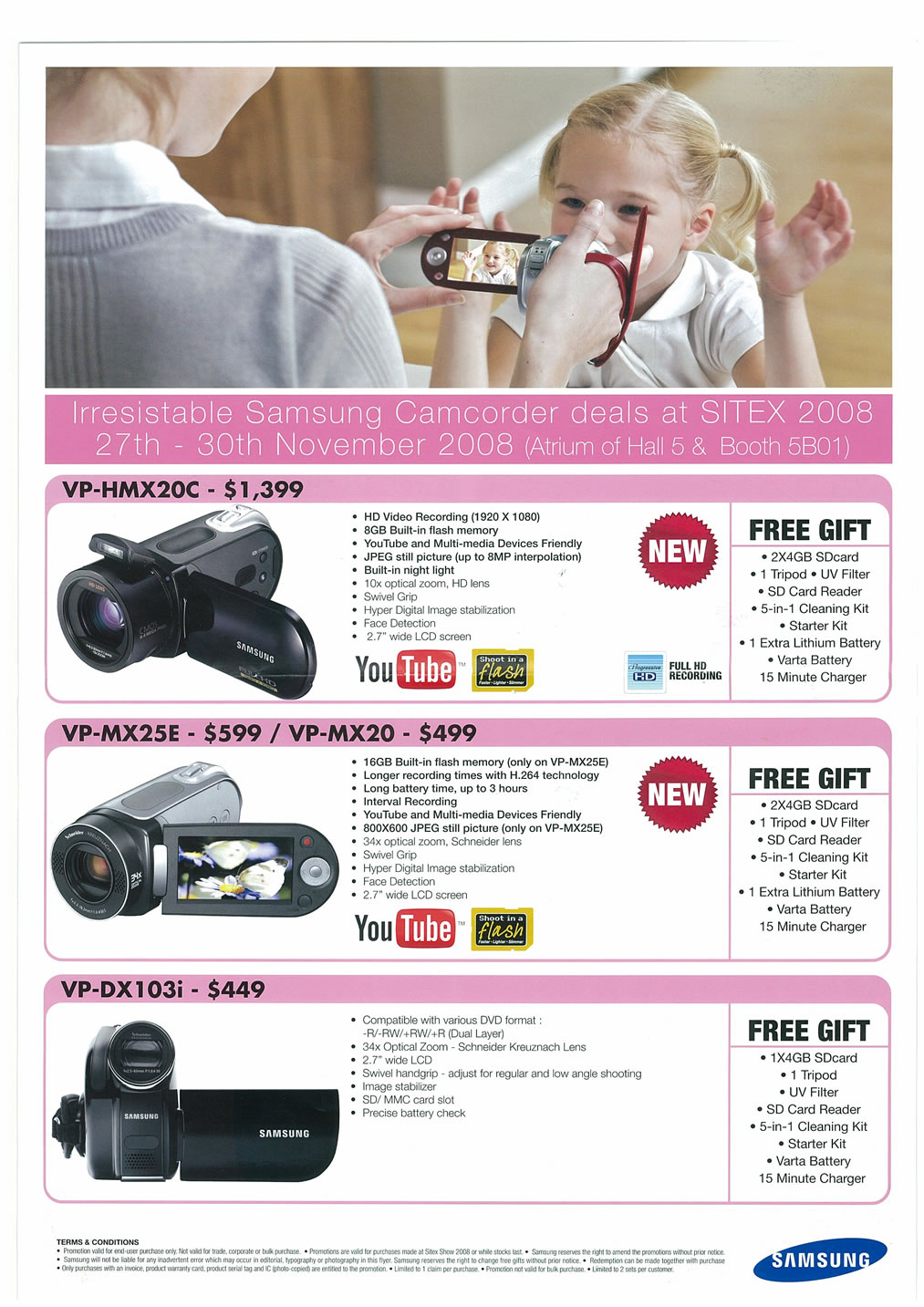 Sitex 2008 price list image brochure of Samsung Cameras Camcorders Page 2 - Vr-zone Tclong