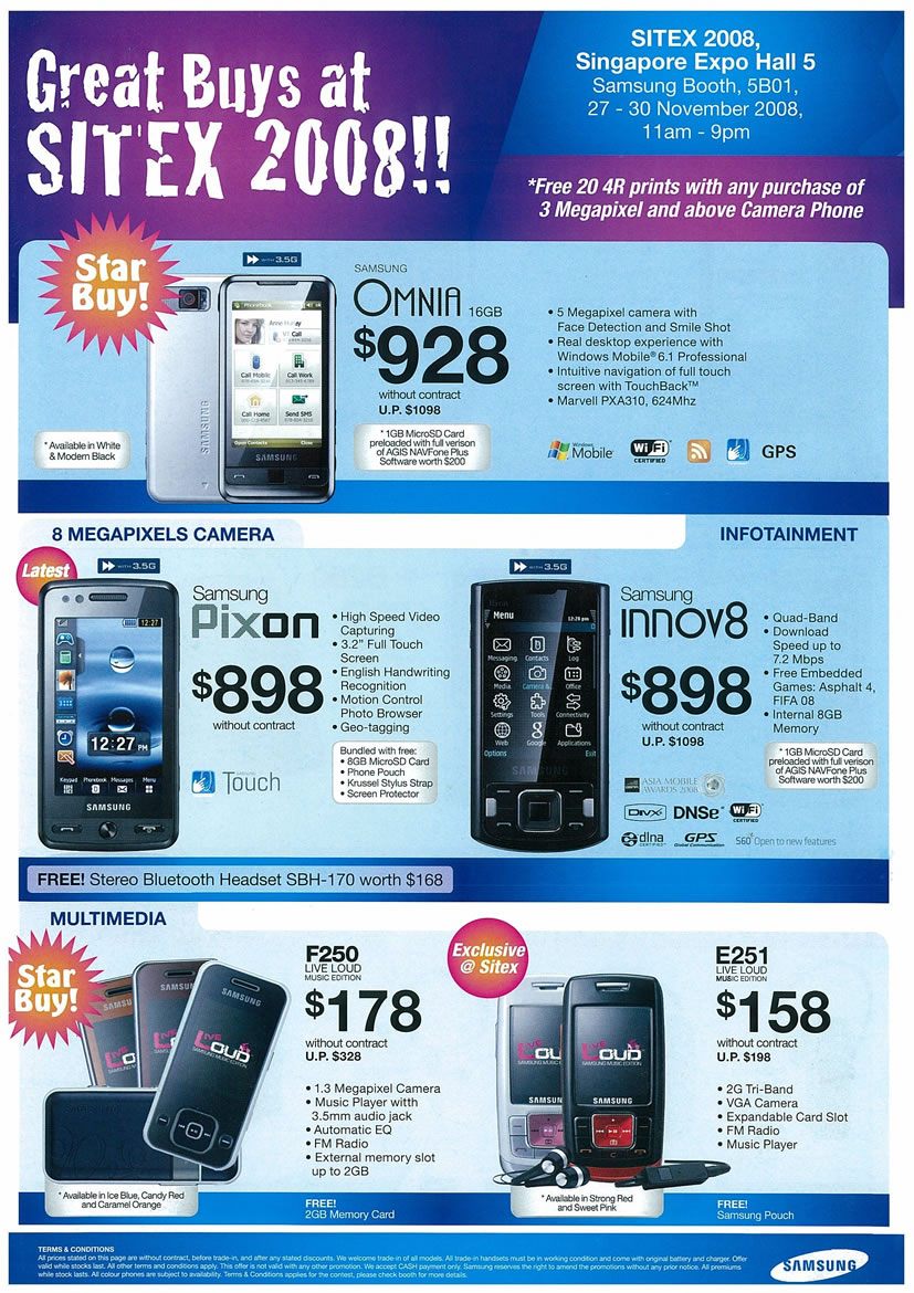 Sitex 2008 price list image brochure of Samsung Mobile Page 1 - Vr-zone Tclong