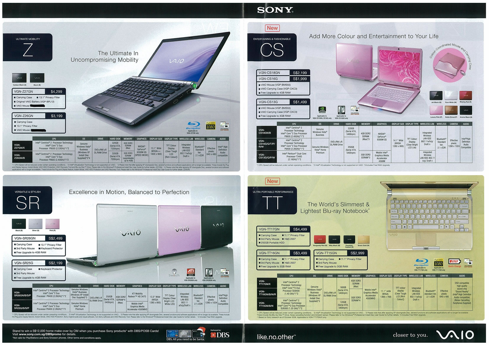 Sitex 2008 price list image brochure of Sony Notebooks Page 1 - Vr-zone Tclong