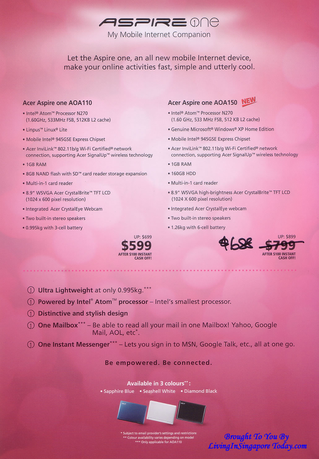 Sitex 2008 price list image brochure of Acer Aspire One Netbook