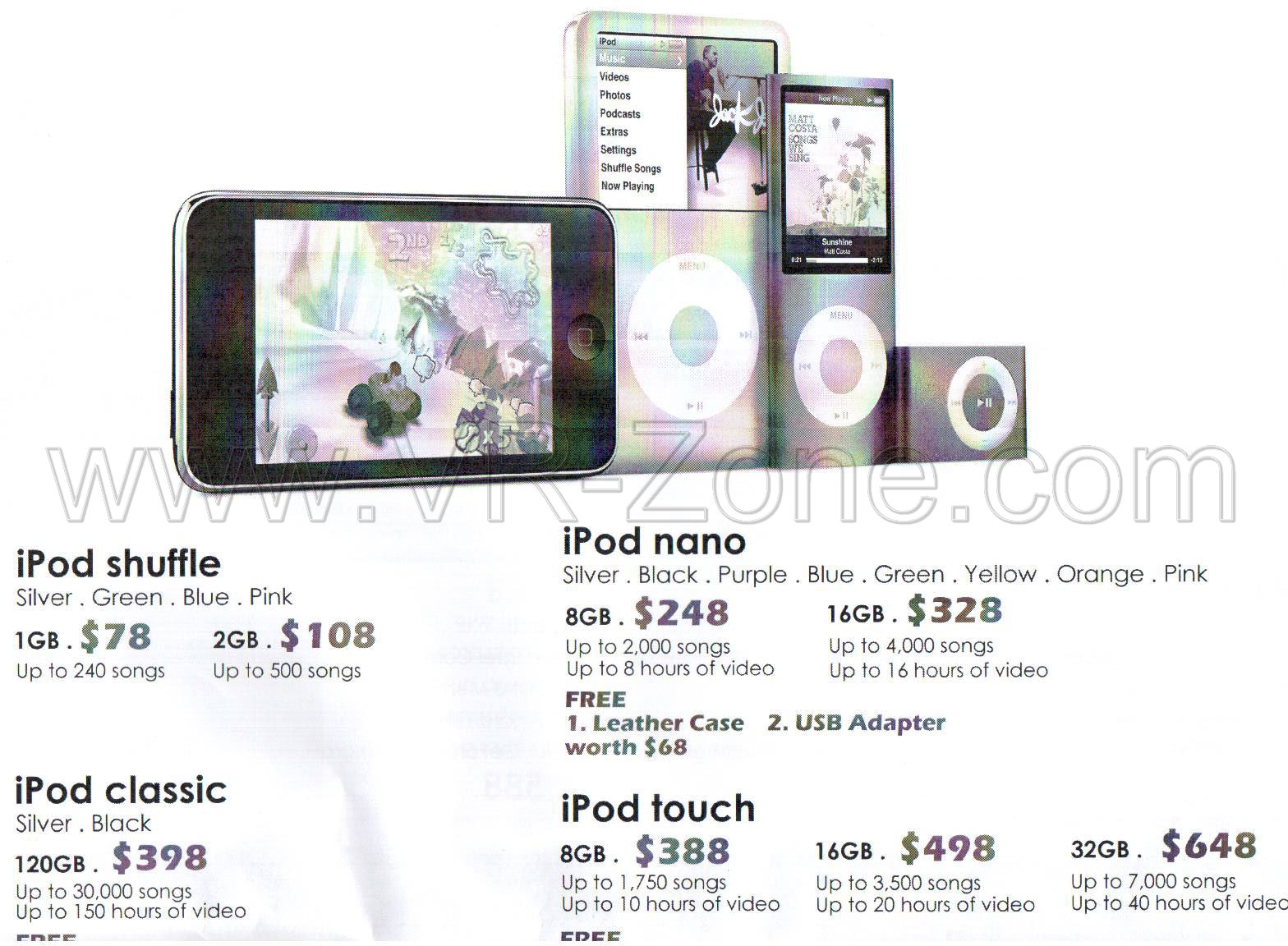 Sitex 2008 price list image brochure of Apple Ipod Pacific30