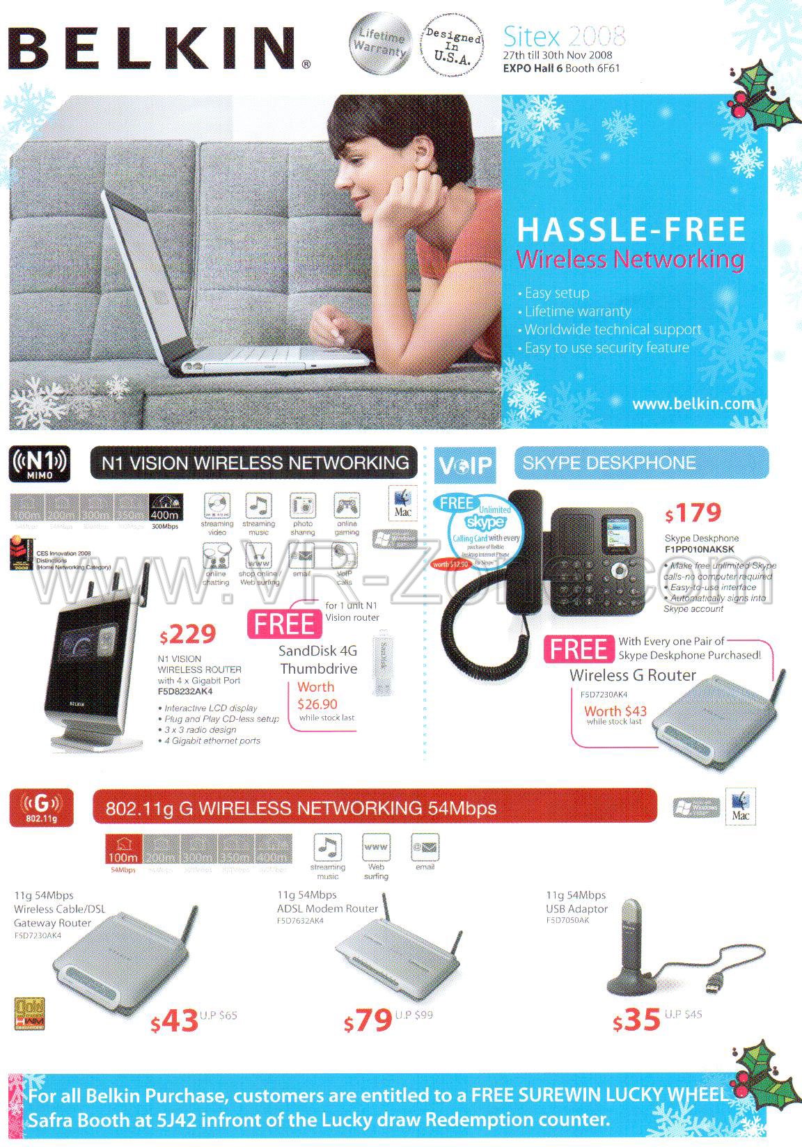 Sitex 2008 price list image brochure of Belkin 1