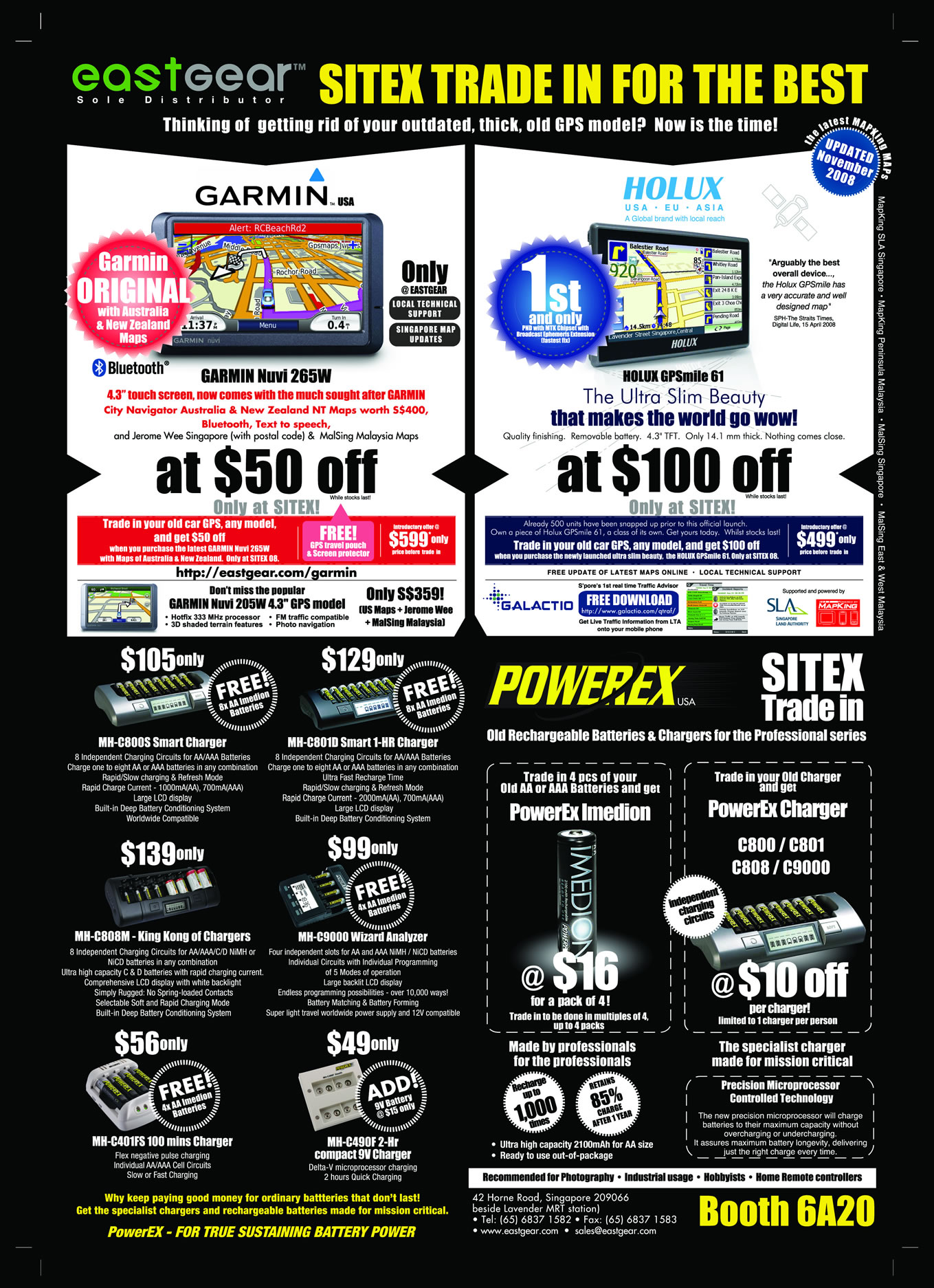 Sitex 2008 price list image brochure of Eastgear Garmin Holux SITEX08 Flyer A