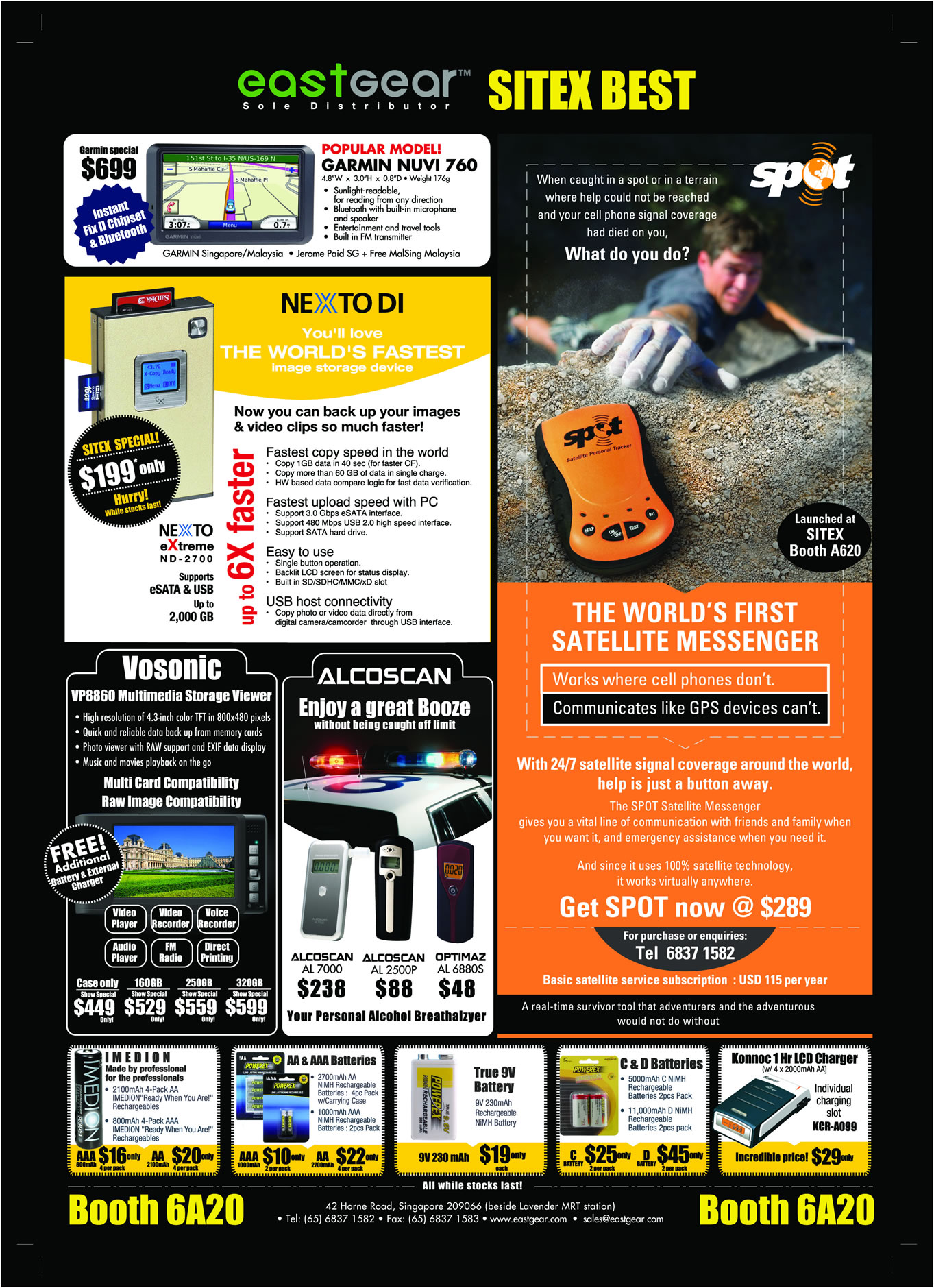 Sitex 2008 price list image brochure of Eastgear Garmin Nexto Di Vosonic SITEX08 Flyer B