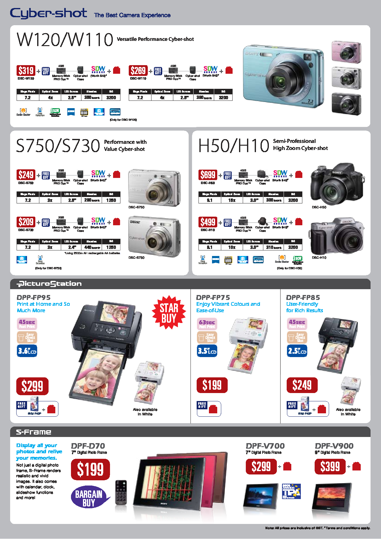 Sitex 2008 price list image brochure of Sony Cybershot 2