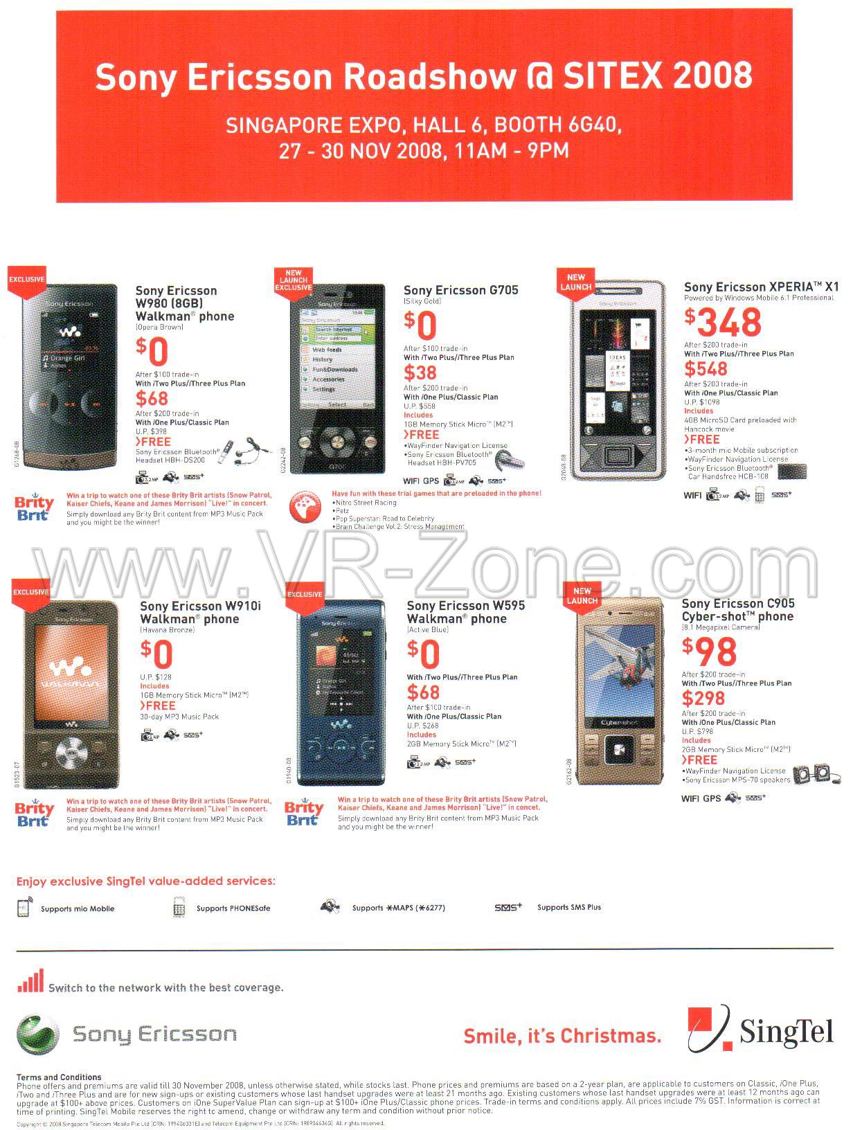 Sitex 2008 price list image brochure of Sony Ericsson 2