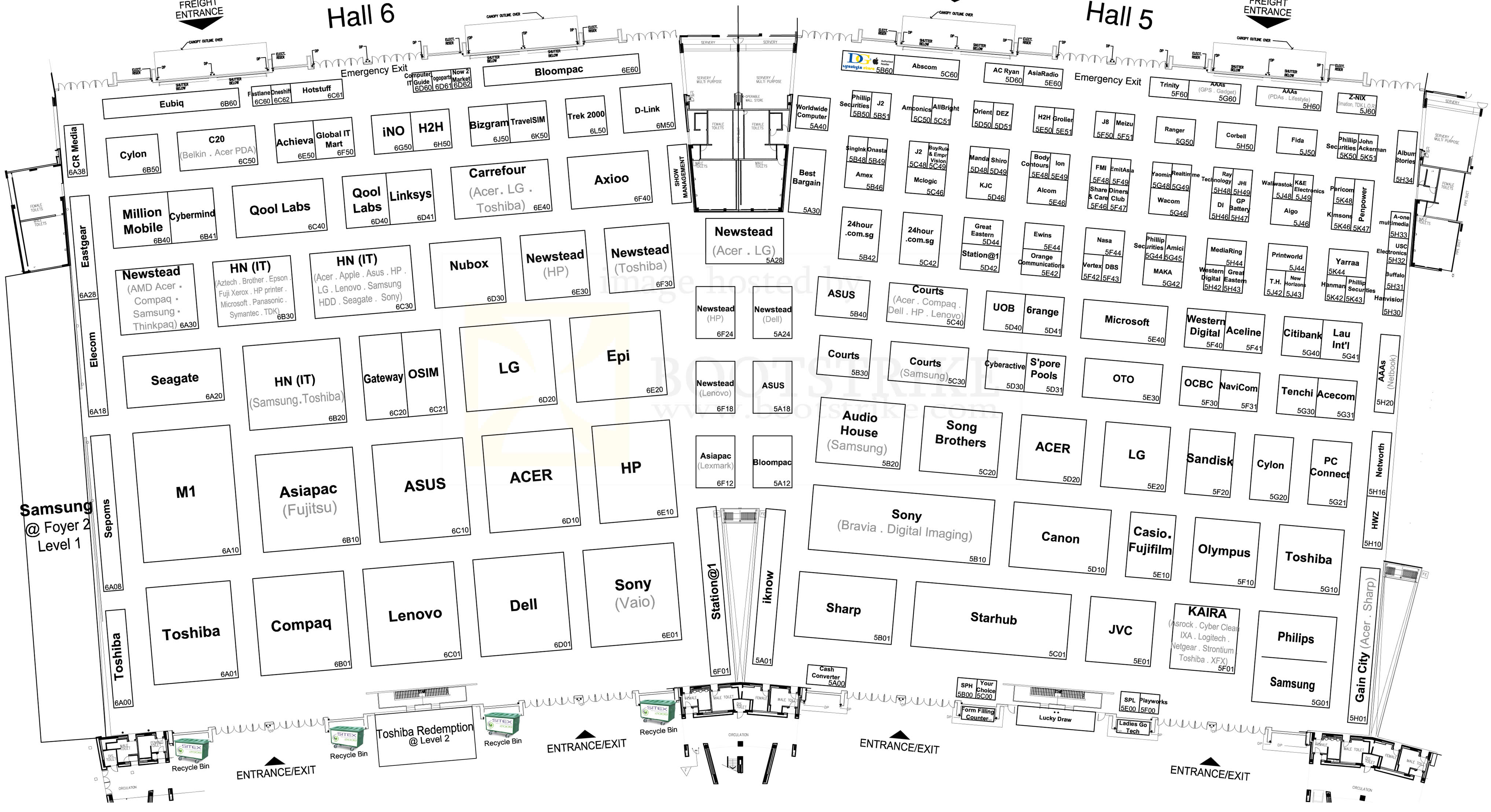 Sitex 2009 price list image brochure of Floor Plan Map Hall 5 Hall 6