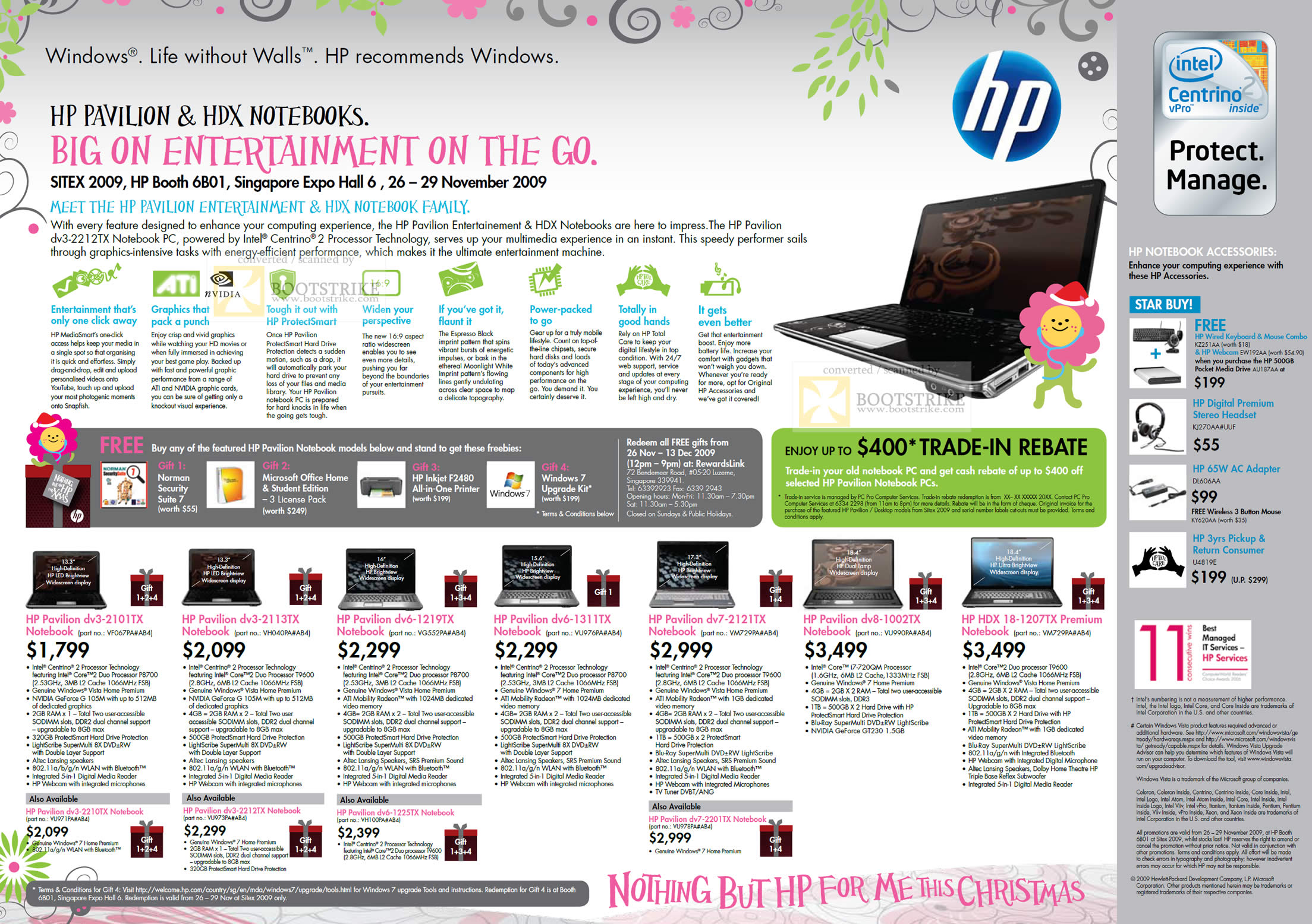 Sitex 2009 price list image brochure of HP Pavilion Notebooks Dv3 Dv6 Dv7 Dv8 HDX 18 1207TX Premium