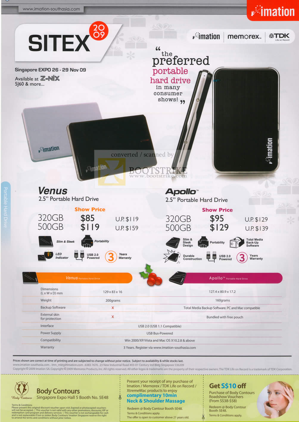 Sitex 2009 price list image brochure of Imation Portable Hard Drive Storage Venus Apollo