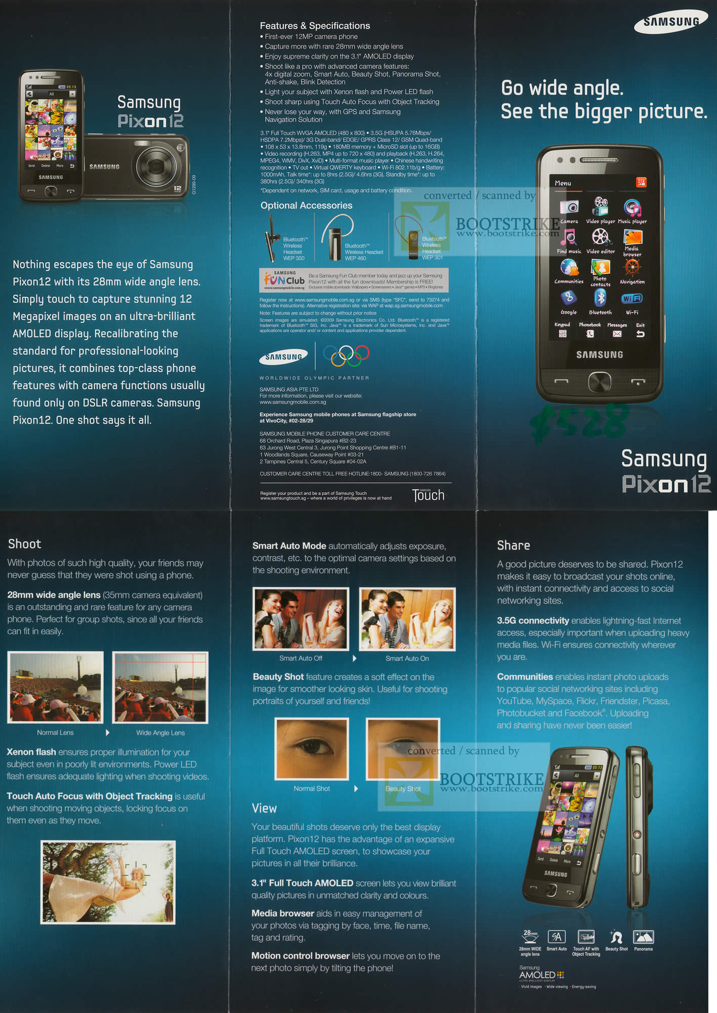 Sitex 2009 price list image brochure of Samsung Pixon12 Mobile Phone OLED