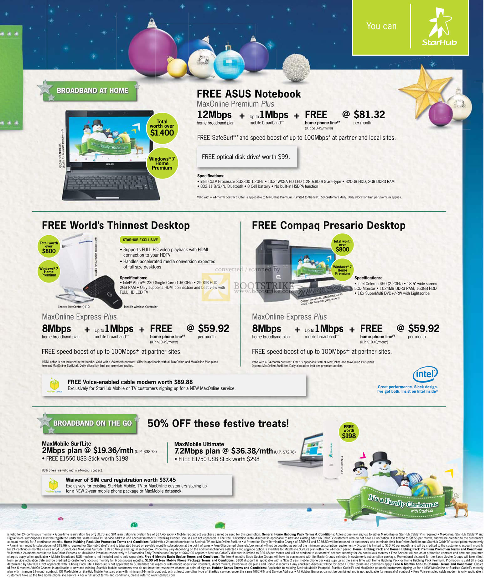 Sitex 2009 price list image brochure of Starhub ASUS Notebook MaxOnline Lenovo IdeaCentre Q110 Compaq Presario SurfLite