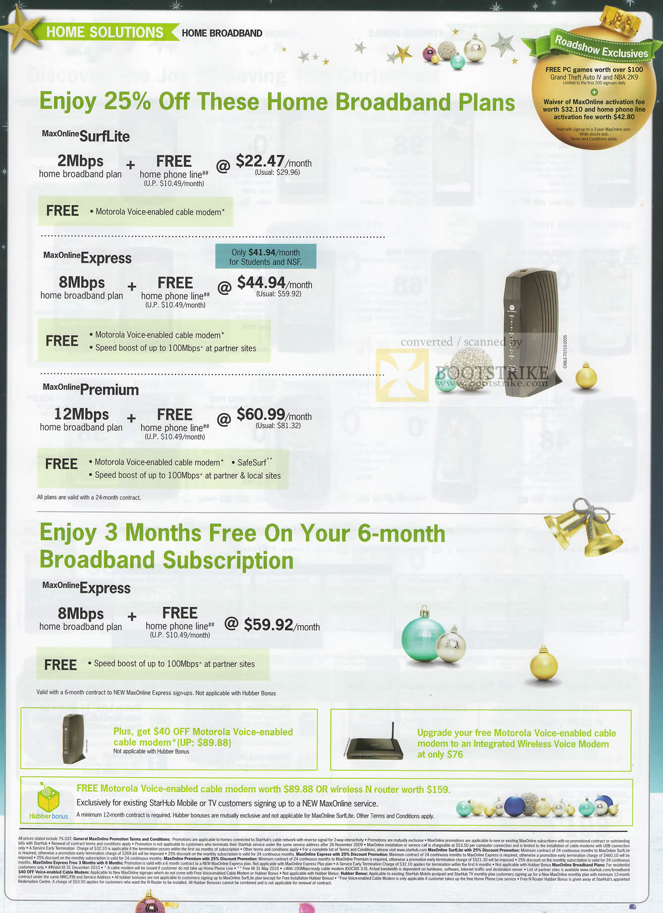 Sitex 2009 price list image brochure of Starhub Home Broadband SurfLite Express Premium Express