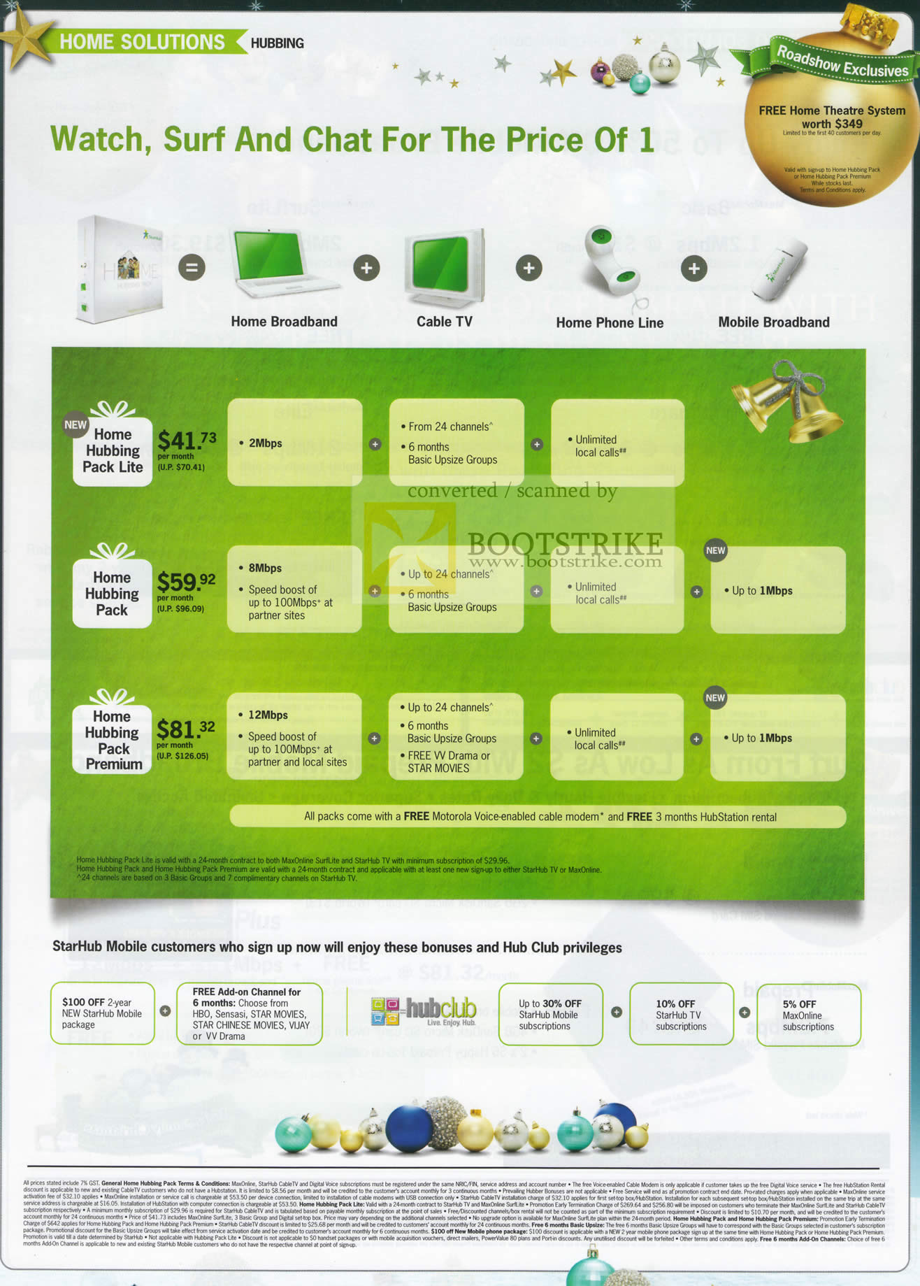 Sitex 2009 price list image brochure of Starhub Hubber Home Broadband Cable TV Phone Line Mobile