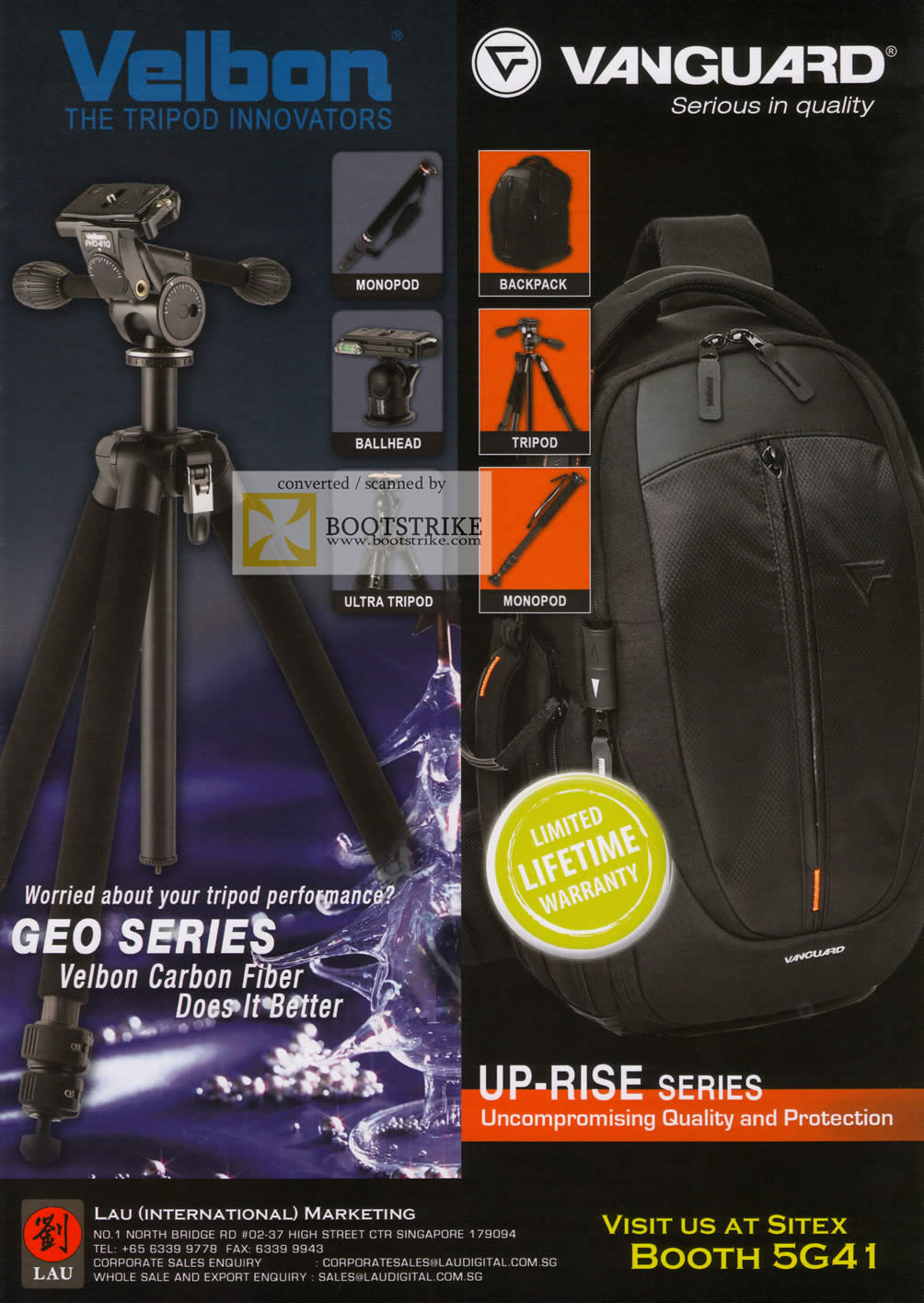 Sitex 2009 price list image brochure of Vanguard Velbon Monopod Backpack Ballhead Tripod