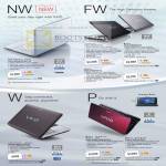 Vaio NW Series FW Series W Series P Series