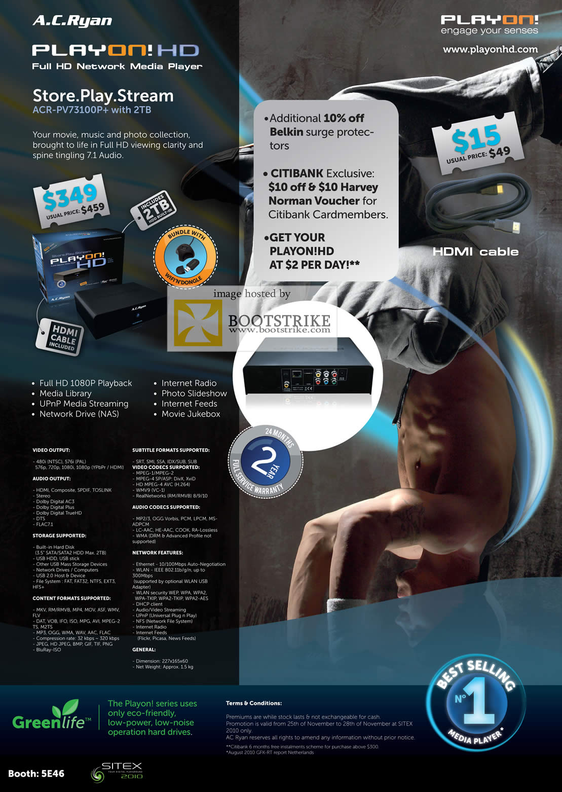 Sitex 2010 price list image brochure of AC Ryan Play On HD ACR PV73100P Plus Media Player