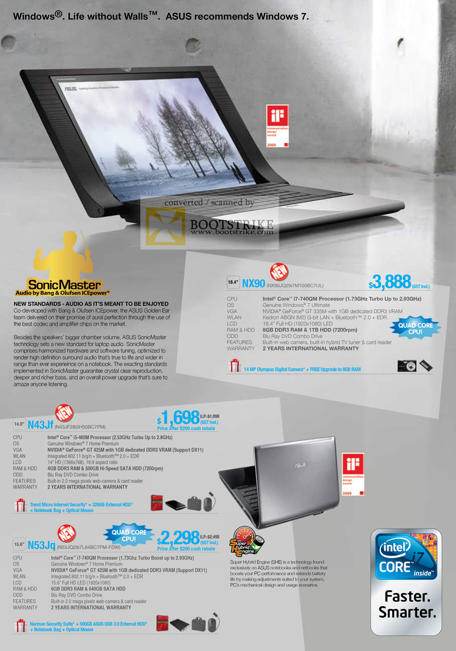 Sitex 2010 price list image brochure of ASUS Notebooks SonicMaster Audio NX90 N42Jf N53Jq