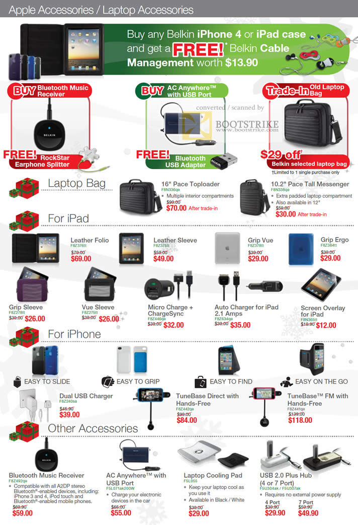 Sitex 2010 price list image brochure of Belkin Case IPhone IPad Bluetooth AC Anywhere Bags Pace Laptop Leather Folio Sleeve Charger TuneBase