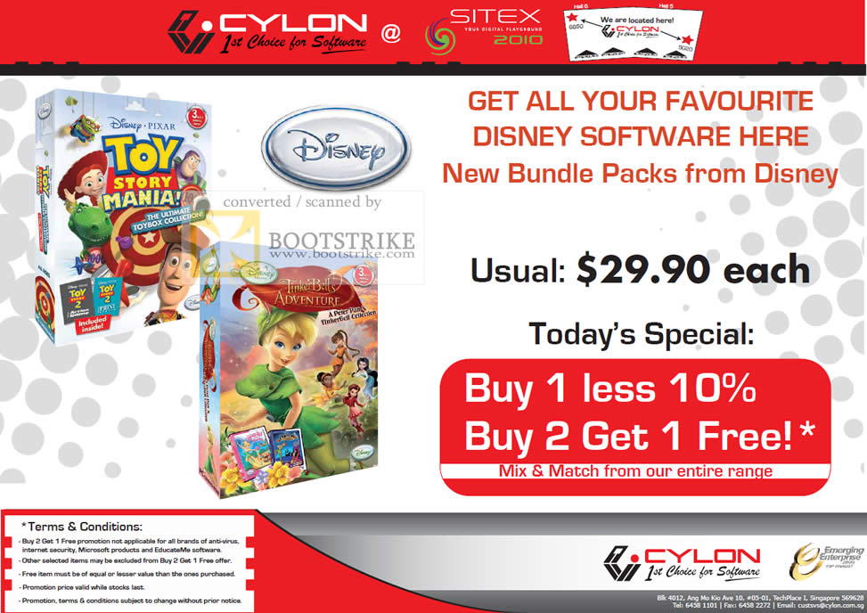 Sitex 2010 price list image brochure of Cylon Interactive Disney Toy Story Mania Tinker Bells Adventure Kids CD Software