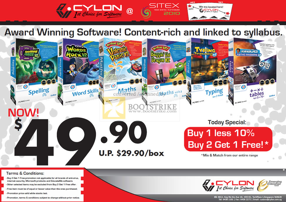 Sitex 2010 price list image brochure of Cylon Interactive Ed Alive CD Kids Software