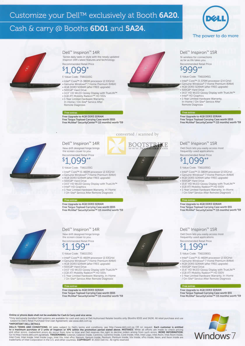 Sitex 2010 price list image brochure of Dell Notebooks Inspiron 14R Inspiron 15R