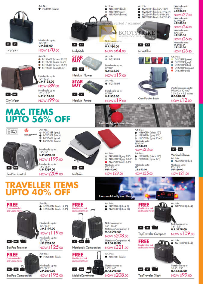 Sitex 2010 price list image brochure of Dicota Bags LadySpirit City Wear SmartSkin Mac MobileCommuter