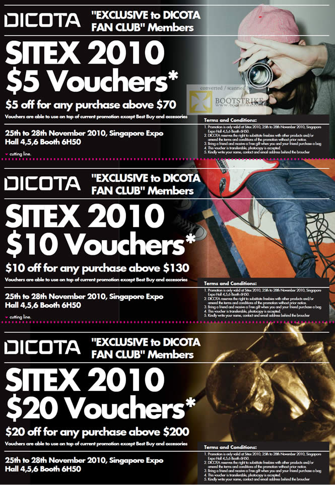 Sitex 2010 price list image brochure of Dicota Fan Club Vouchers