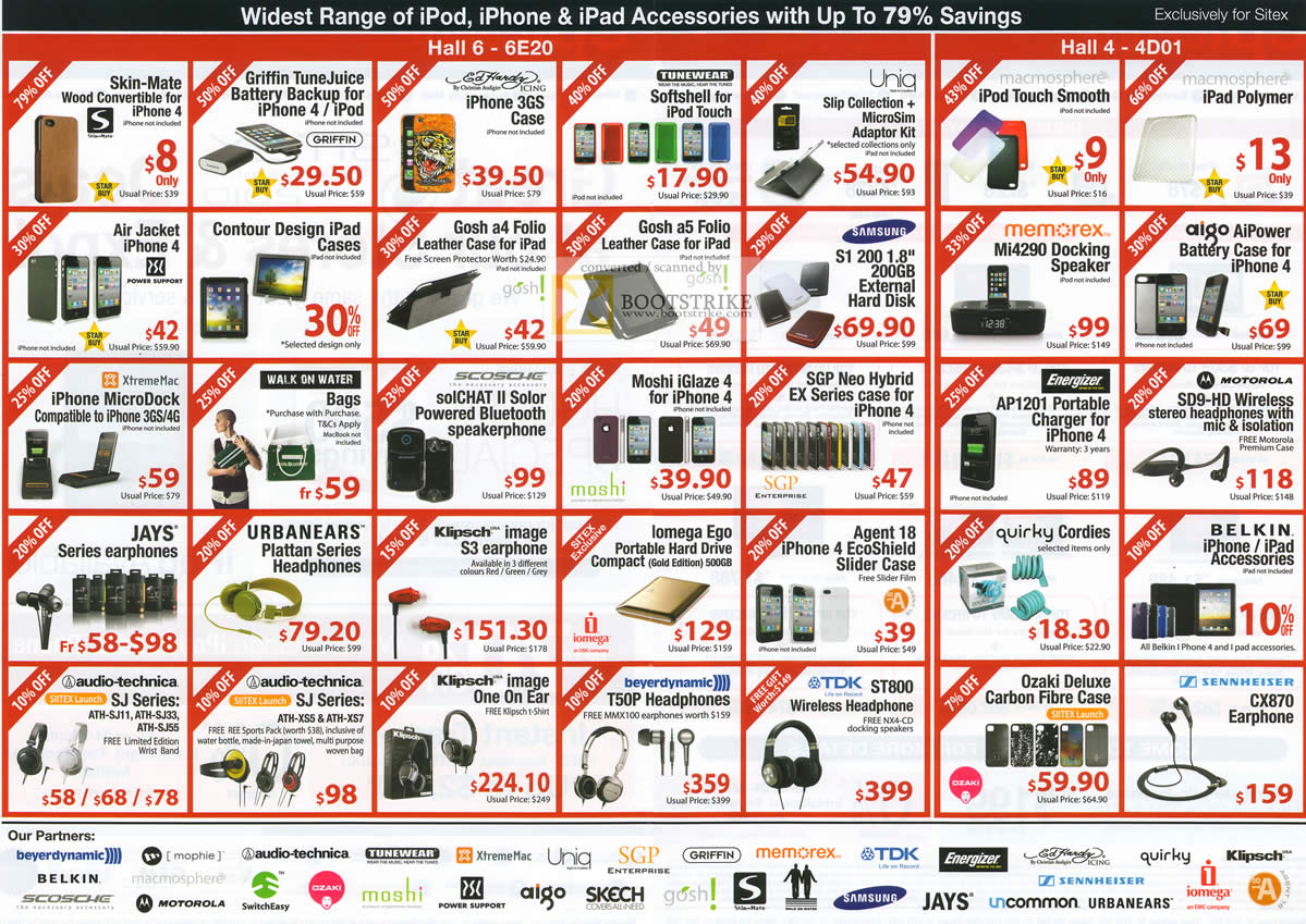 Sitex 2010 price list image brochure of Epicentre IPod IPhone IPad Accessories Skin Case Softshell Klipsch TDK Sennheiser Jays Aigo Memorex Samsung