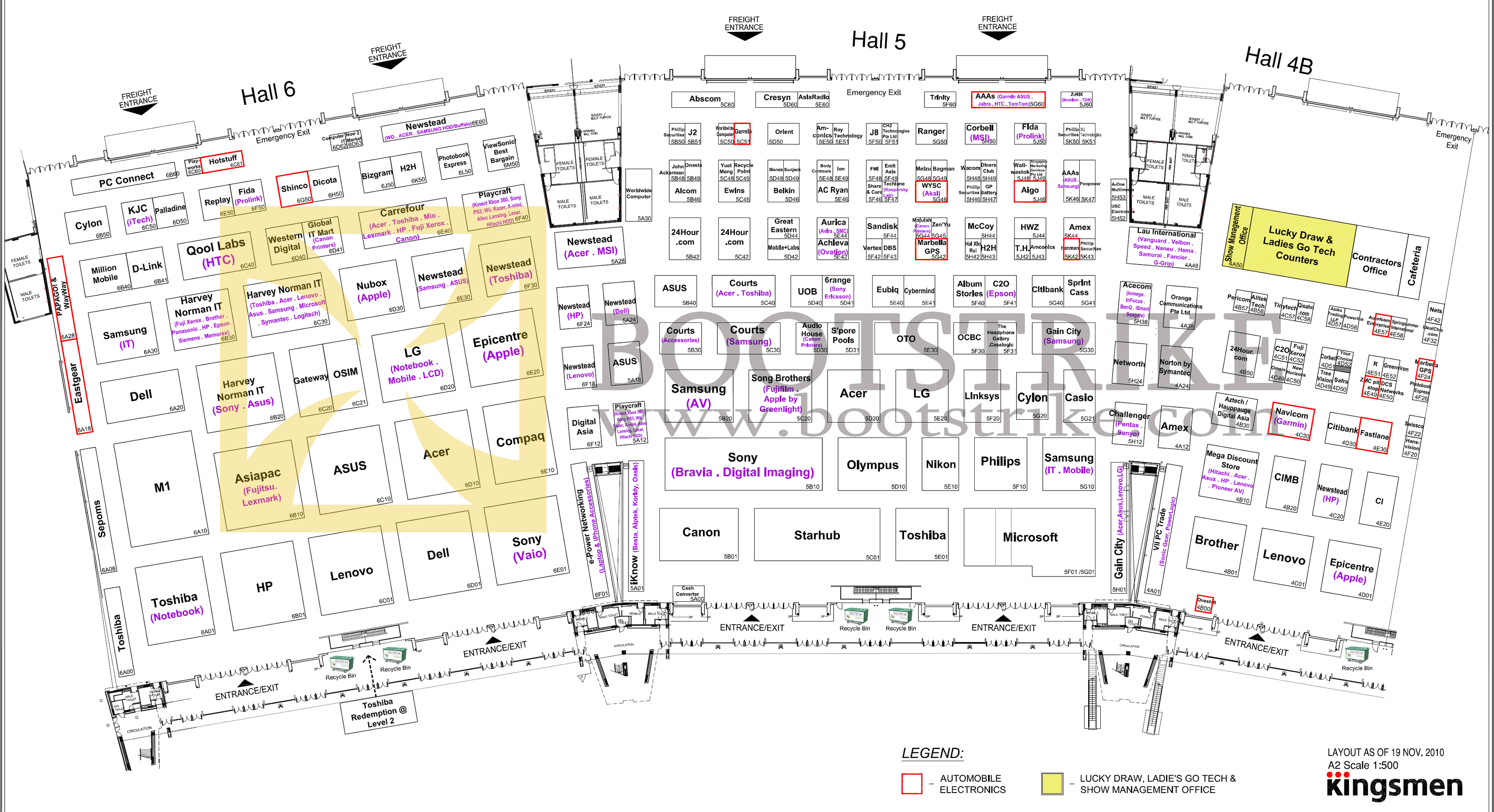 Sitex 2010 price list image brochure of Floor Map Singapore Expo Halls 4B 5 6