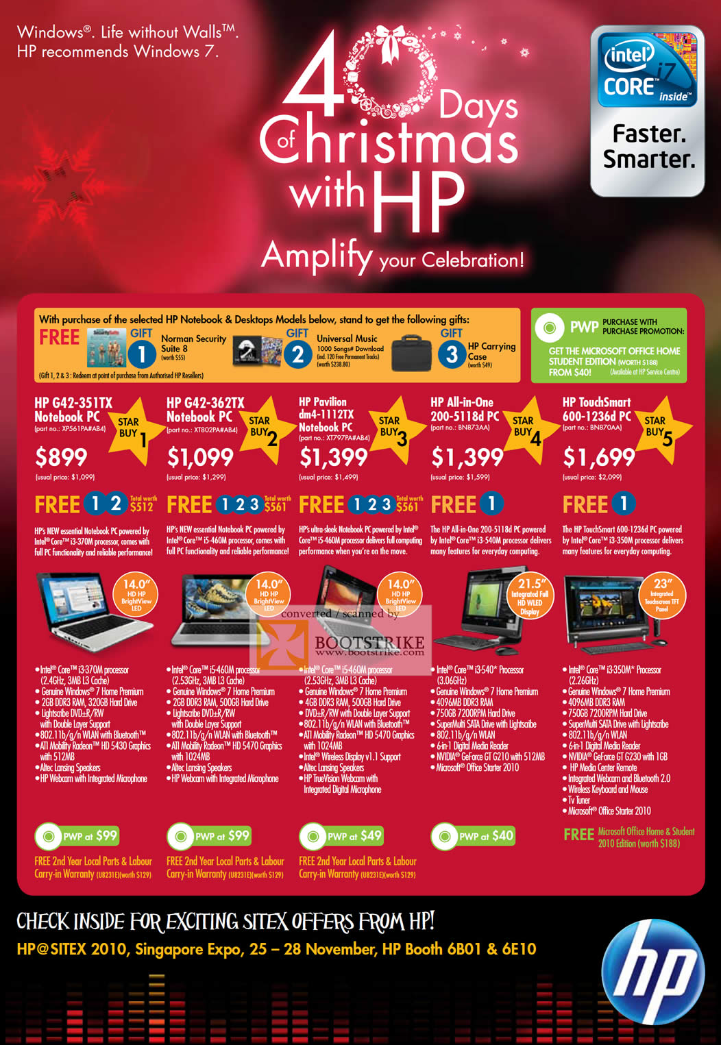 Sitex 2010 price list image brochure of HP Notebooks G42 351TX 362TX Pavilion DM4 1112TX 5118d 1236d PC