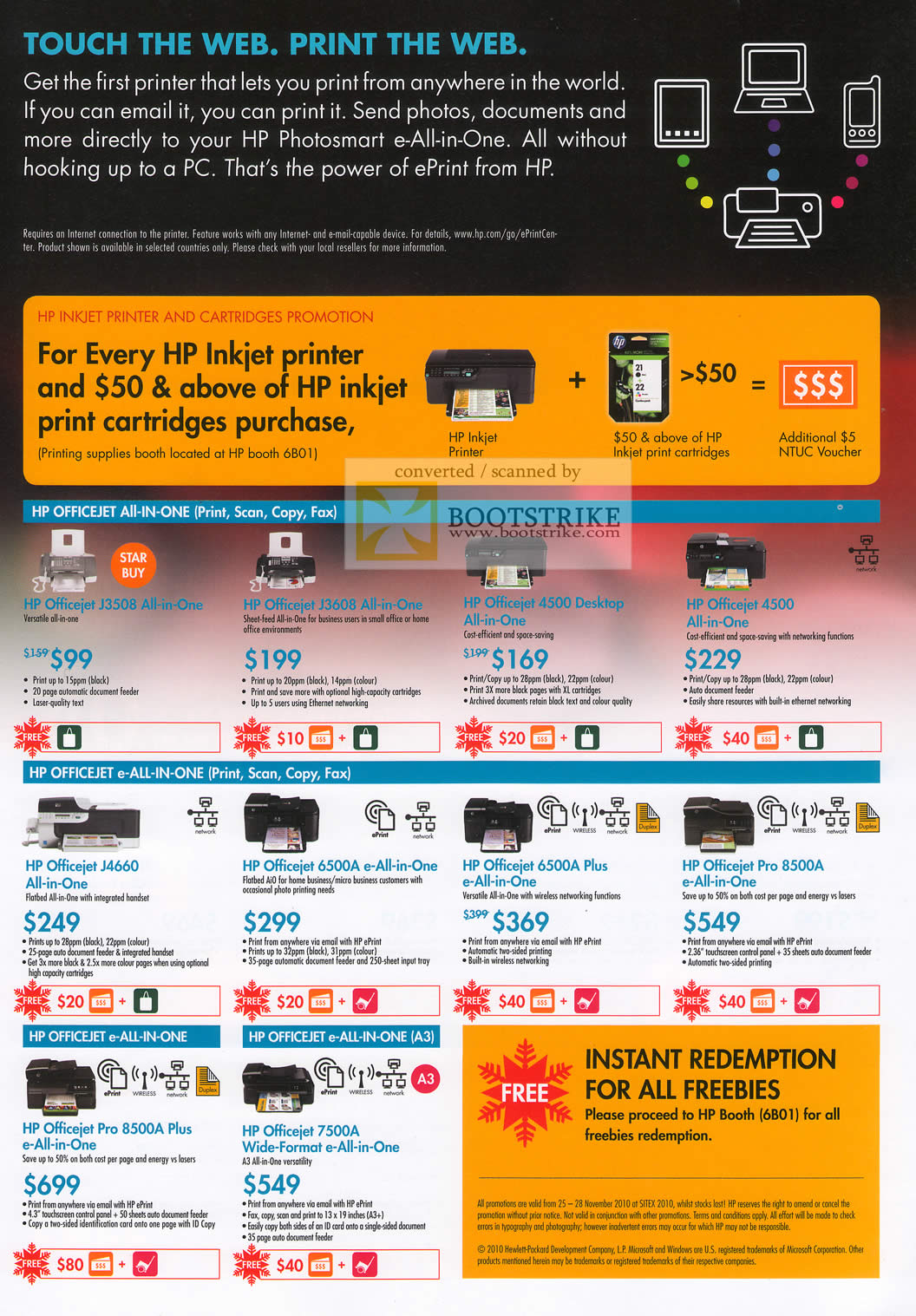 Sitex 2010 price list image brochure of HP Printers Officejet All In One J3508 J3608 4500 J4660 6500A Plus 7500A