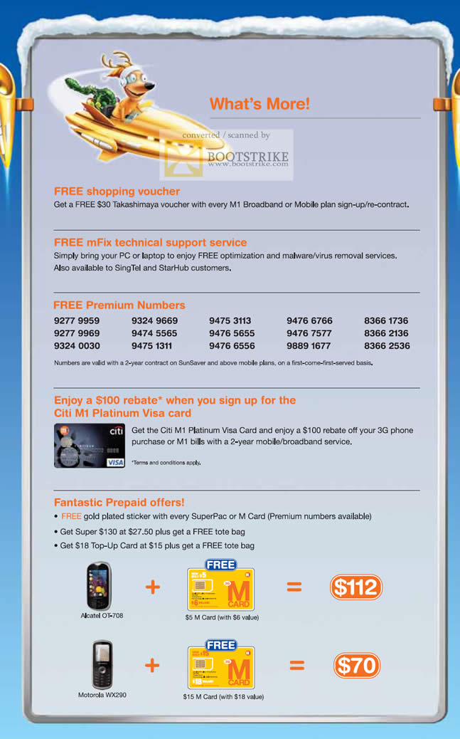 Sitex 2010 price list image brochure of M1 Free Shopping Voucher MFix Premium Numbers Citi M1 Prepaid Offers M Card