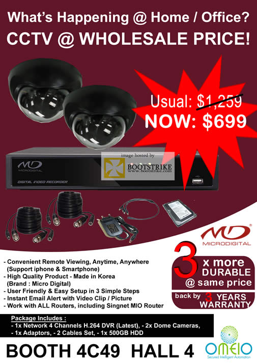 Sitex 2010 price list image brochure of Omeio CCTV MD Microdigital