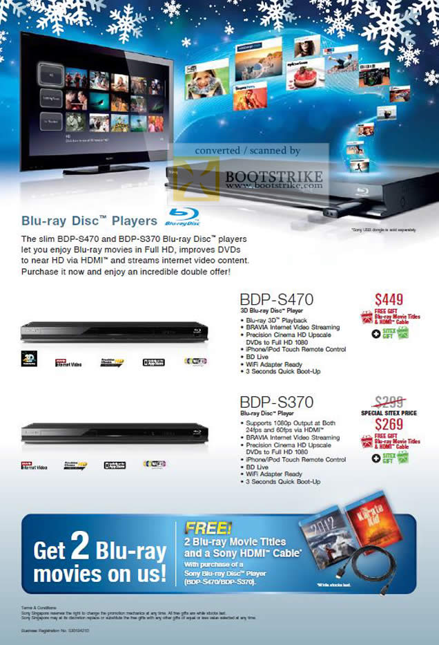 Sitex 2010 price list image brochure of Sony Blu Ray Disc Players BDP S470 S370