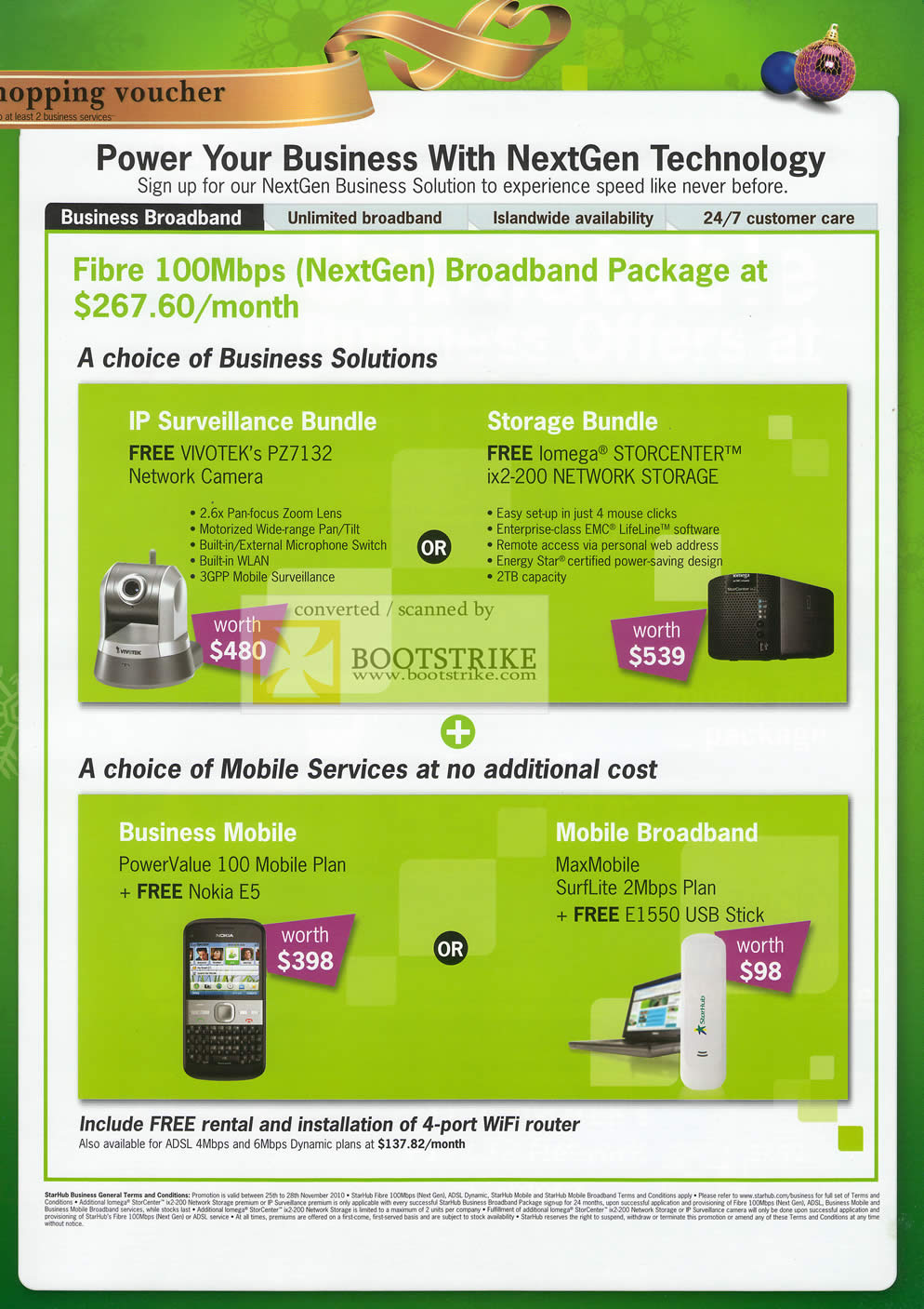 Sitex 2010 price list image brochure of Starhub Business Fibre Vivotek PZ7132 IPCam Iomega StorCenter IX2 200 NAS Powervalue