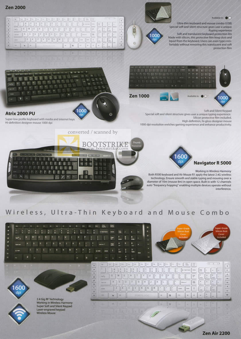 Sitex 2010 price list image brochure of The Headphones Gallery Powerlogic Keyboards Zen 2000 Atrix 1000 PU Navigator R 5000