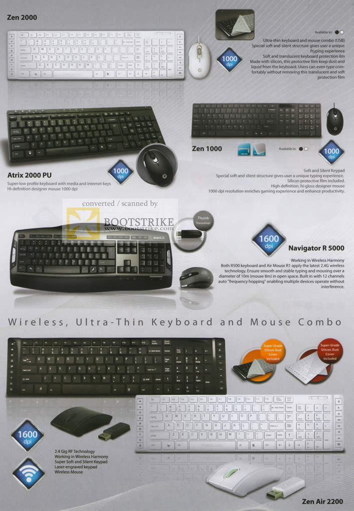 Sitex 2010 price list image brochure of The Headphones Gallery Powerlogic Keyboards Zen 2000 Atrix 2000 Pu Navigator R 5000 Wireless Air