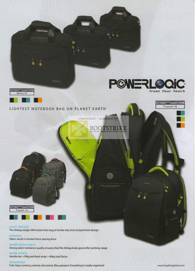 Sitex 2010 price list image brochure of The Headphones Gallery Powerlogic Lightest Notebook Bag Features