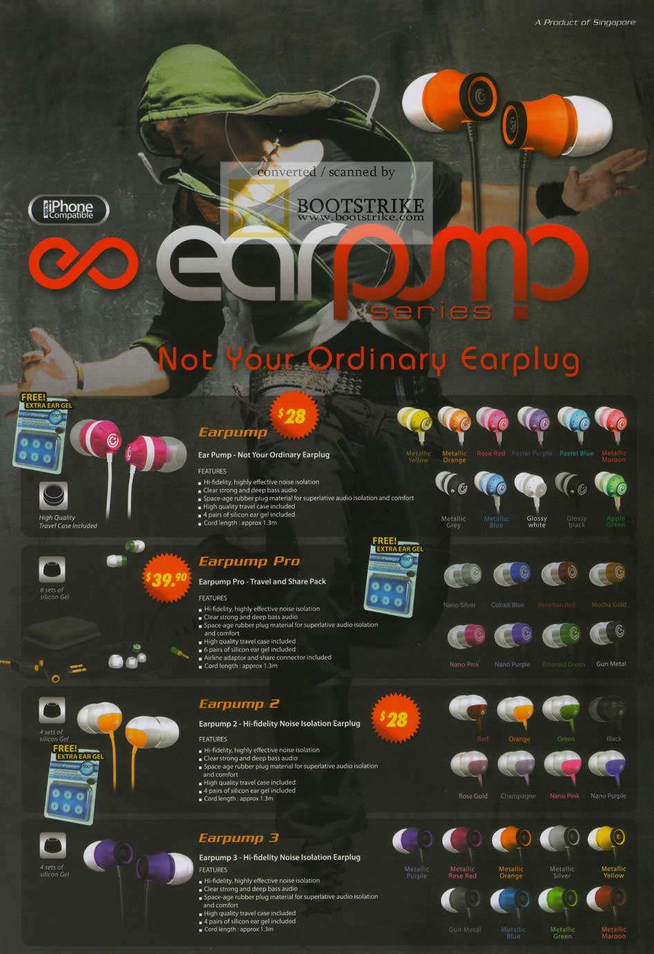 Sitex 2010 price list image brochure of The Headphones Gallery Sonicgear Earpump Series Earplug Earphones Pro 2 3