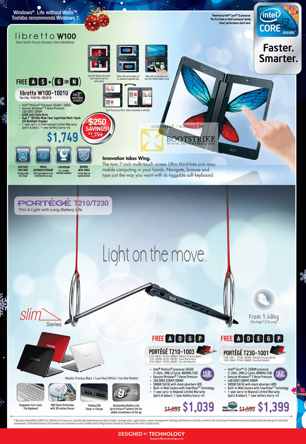 Sitex 2010 price list image brochure of Toshiba Libretto W100 1001U MiniNote Portege T210 1003 T230 1001