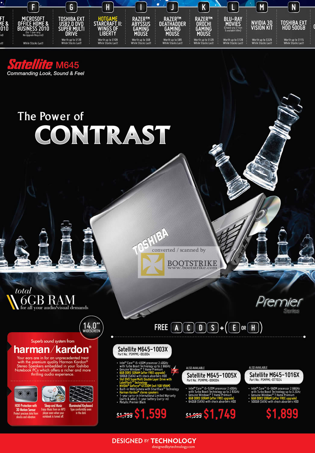 Sitex 2010 price list image brochure of Toshiba Notebooks Satellite M645 1003X 1005X 1016X